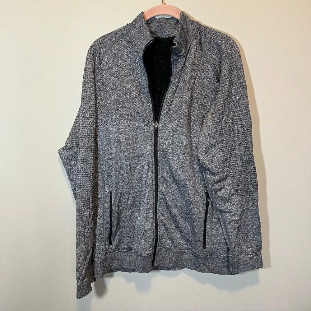 Lululemon Engineered‎ Warmth Jacket Gray Merino Wool Blend Full Zip Up XL